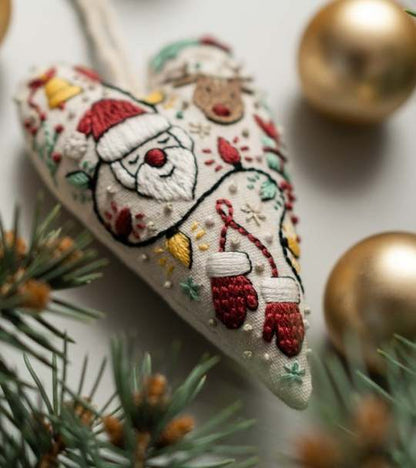 💖 DIY Sydämenmuotoinen Käsinompeltu Joulukoriste/Koristepaketti