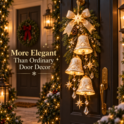 🔔✨Sidste dag 49 % RABAT✨✨ Golden Bell Blessing Cascade™ – Belyst juletræsdekoration til døren