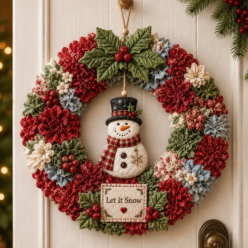 🎄 DIY Julekrans Håndarbejdssæt med 3D-Tekstur | Afslappende & Hyggelig til Døren