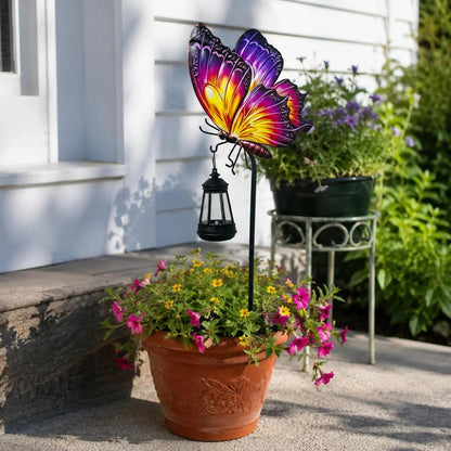 🦋 Solcelle Sommerfugl Havelampe med Hængende Lanterne