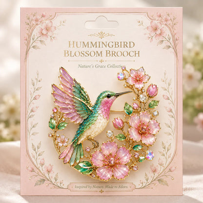 🌸 Limited Edition 2026 Kolibri Blomsterbroche – Elegant Blomster- og Fuglebroche, Smykkegave til Kvinder