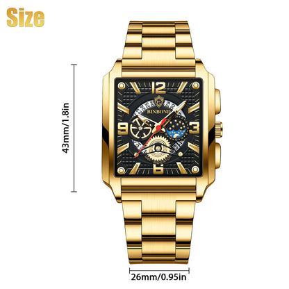 Miesten täysin automaattinen neliömallinen kellokalenterikello