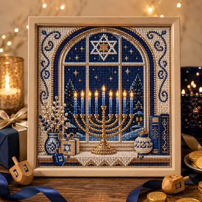 🕎✨ Hanukkah Perlekunst DIY-Sæt — skab noget smukt sammen, én perle ad gangen