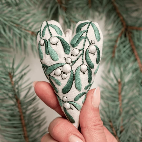 💖 DIY Sydämenmuotoinen Käsinompeltu Joulukoriste/Koristepaketti