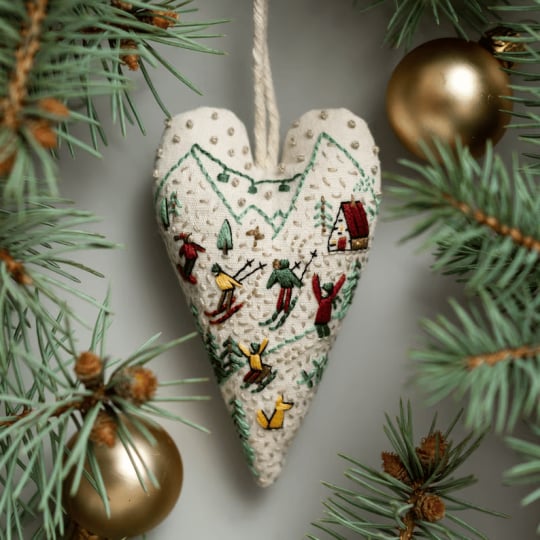 💖 DIY Sydämenmuotoinen Käsinompeltu Joulukoriste/Koristepaketti