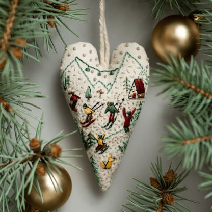 💖 DIY Sydämenmuotoinen Käsinompeltu Joulukoriste/Koristepaketti