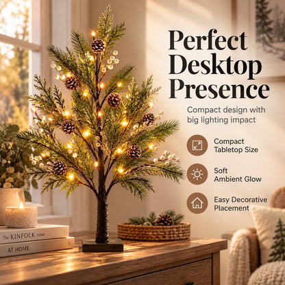 🎄💡 LED-trælampe – Naturlig elegance til enhver sæson 🌿✨