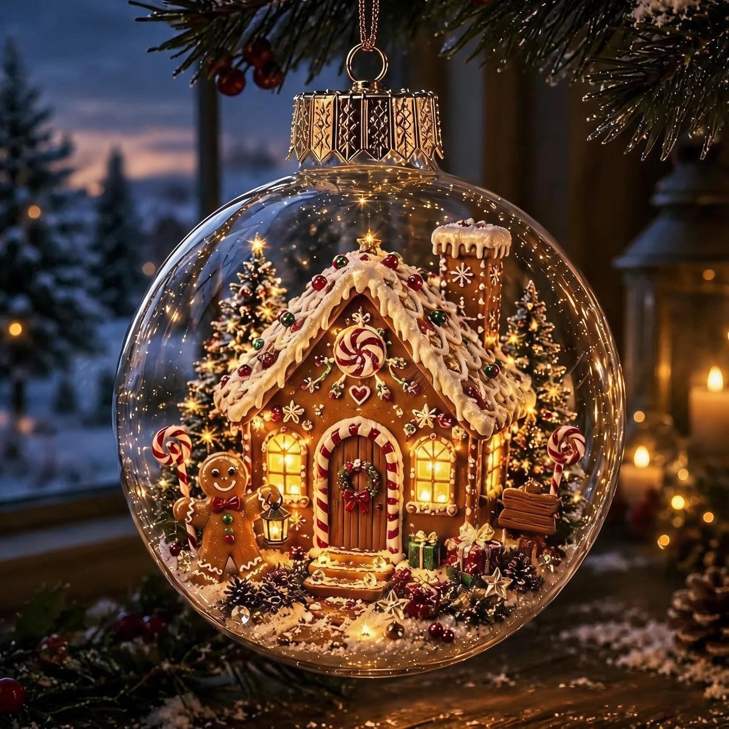 🎄Lysende Jule-Diorama Julekugle – En lille vinterverden i dine hænder