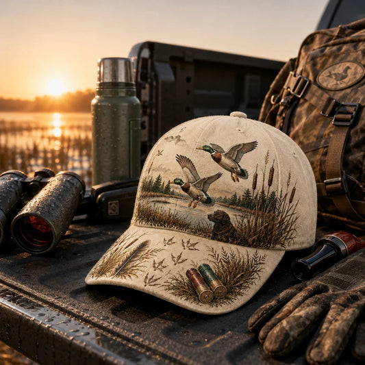 💥 SPECIELT TILBUD 50% RABAT -🦆 WILD & READY-HAT TIL ANDEJAGT - 100% BOMULD