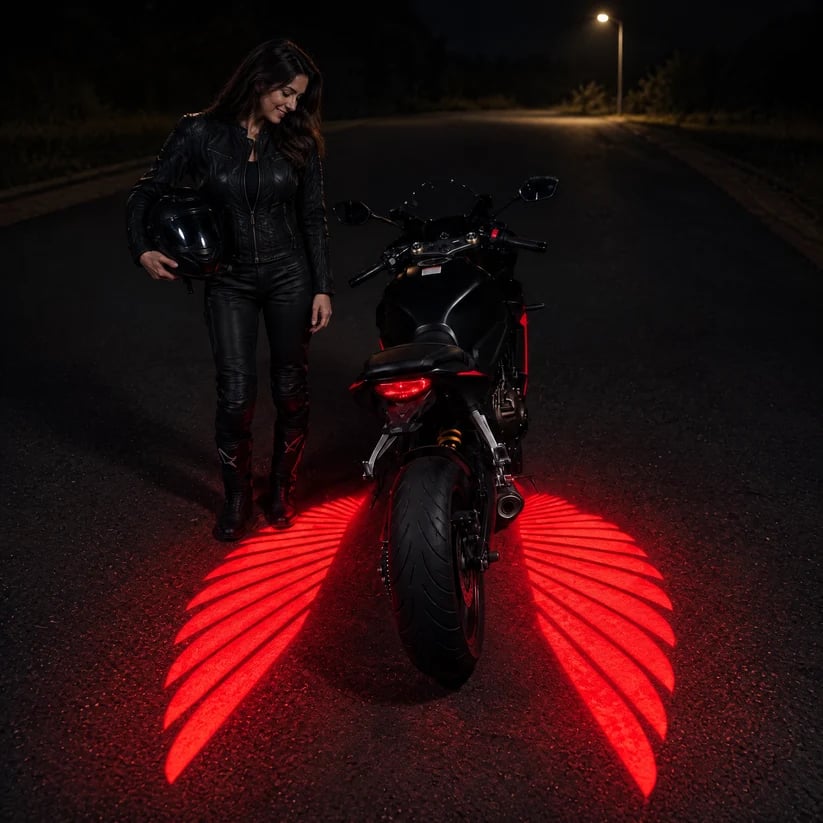 🏍️ LED-projektorlampe til motorcykler i form af englevinger