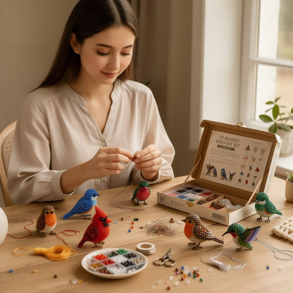 🧵✨ Små 3D Perledyr DIY-kreativt Sæt