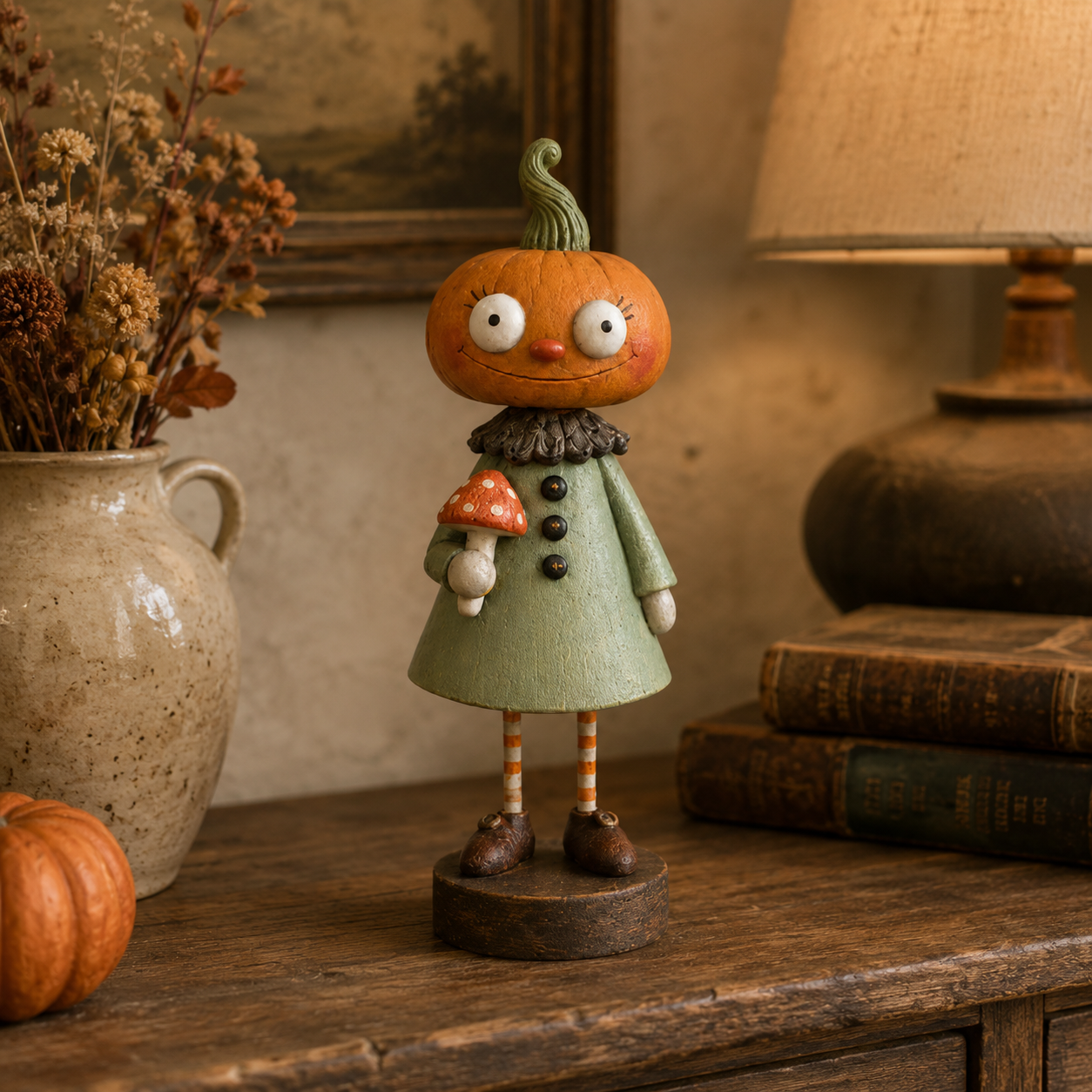 🎃 Rustikke Græskarvenner – Vintage Halloween Figurkollektion