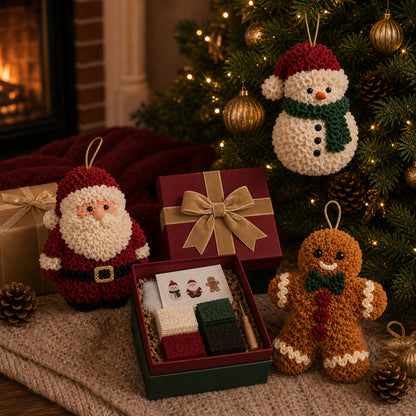 🎄🧵 Ét stik ad gangen — 3D Stof-Prikkediy Juleophæng Sæt