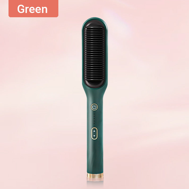 Curl Straight Hair 2 -in -1 -Hot Luftkammad jonisk rak hårkam är torr och våt/Curl Straight Hair 2 -in -1 -1 -Hot Air Comb Ionic Straight Hair -kampa on kuiva ja märkä.