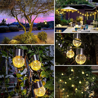Solar Mosaic Crackle Globes LED-puutarha valot