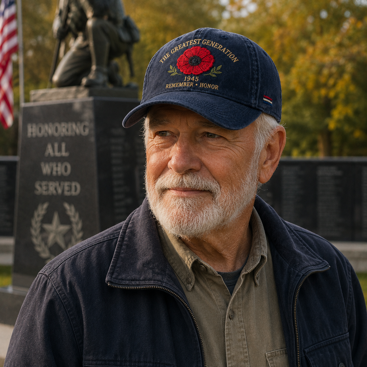 🎖️🌺 En Generations Arv — 1945 Remembrance Poppy Cap