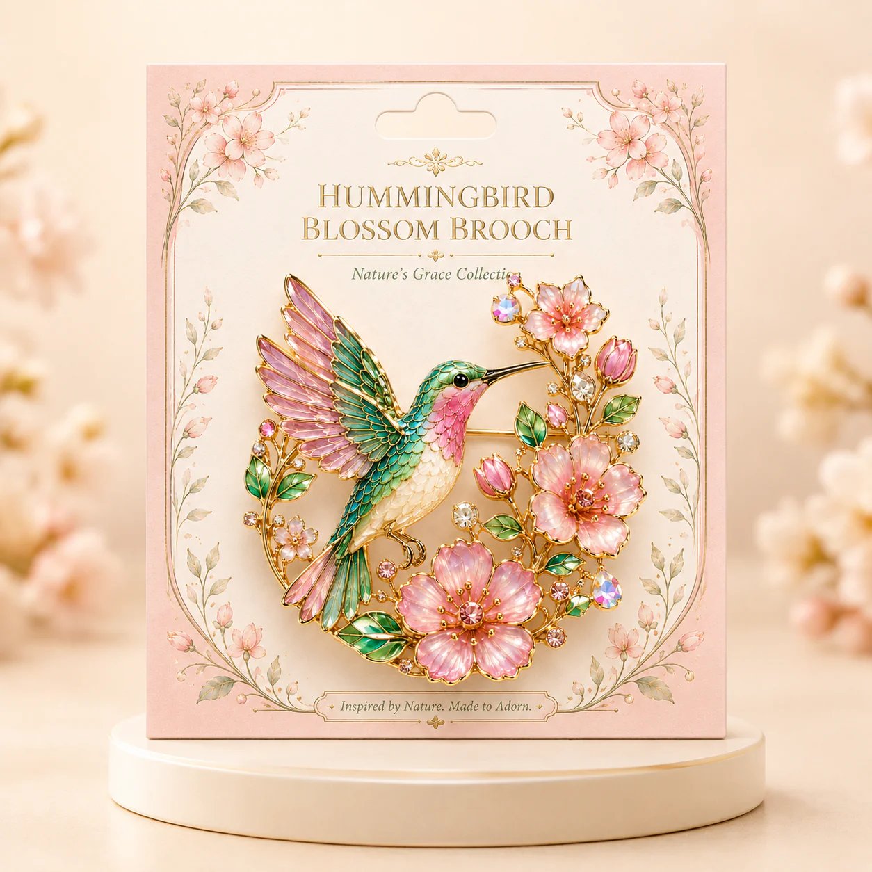 🌸 Limited Edition 2026 Kolibri Blomsterbroche – Elegant Blomster- og Fuglebroche, Smykkegave til Kvinder