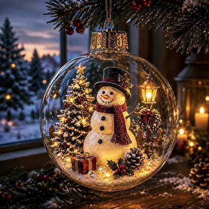 🎄Lysende Jule-Diorama Julekugle – En lille vinterverden i dine hænder