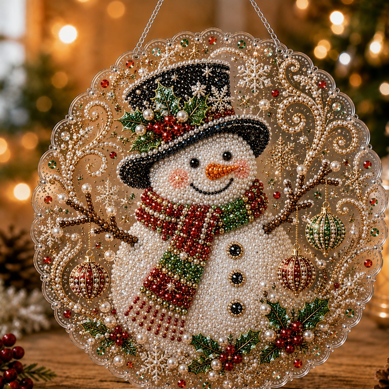 🎄 Jule-perle diamantkunst ophængssæt | Bestandige, falmefrie perler DIY håndlavet højtidsophæng 🎅💎