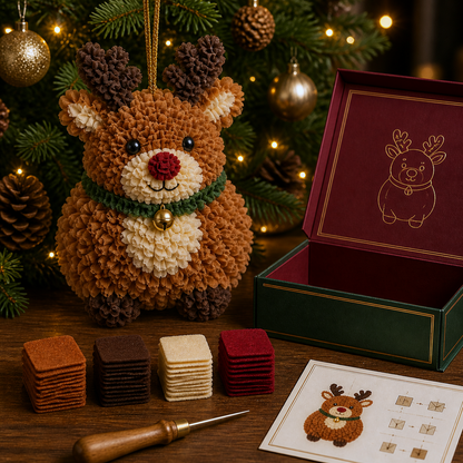 🎄🧵 Ét stik ad gangen — 3D Stof-Prikkediy Juleophæng Sæt