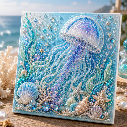 🌊✨ Ocean-tema Perlekunst DIY-sæt – Afslappende DIY-håndværk til at skabe fantastiske kystkunstværker
