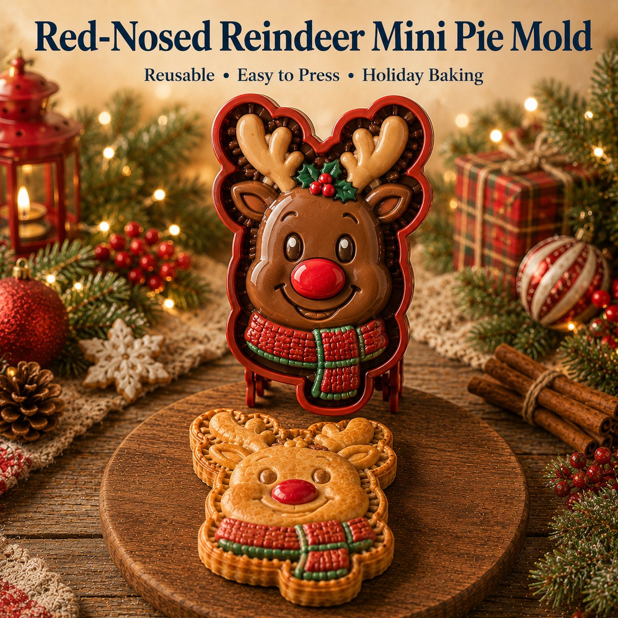 🎄 Mini Julekageforme – 8 Forskellige Designs 🎁