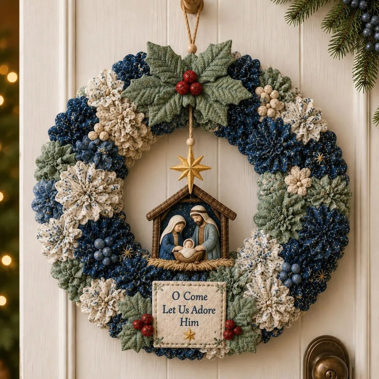 🎄 DIY Julekrans Håndarbejdssæt med 3D-Tekstur | Afslappende & Hyggelig til Døren