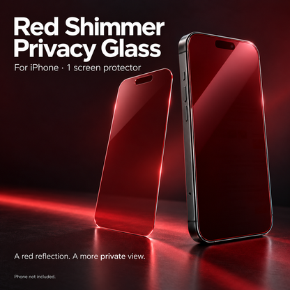 📱 Rød shimmer privatlivs-hærdet glas skærmbeskytter til iPhone