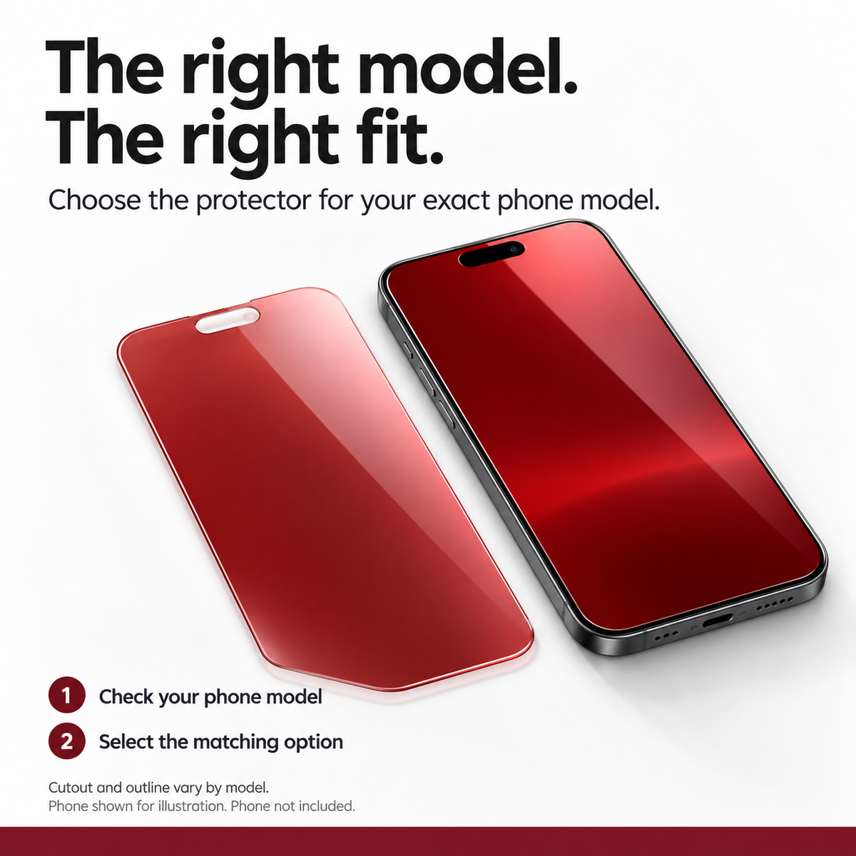 📱 Rød shimmer privatlivs-hærdet glas skærmbeskytter til iPhone