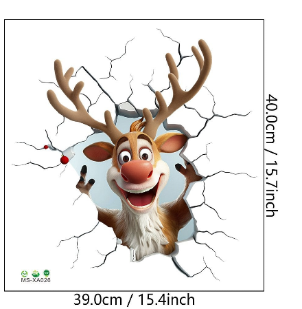 🎁Julesalg Kun 99 kr!!🔥🎅Kreativt Julevægklistermærke