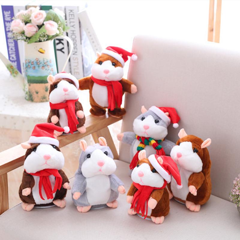 🐹 Talende hamster-kæledyr – gentager lyd & bevæger sig! 3 farver + juleversion (15 cm) ✨🎄