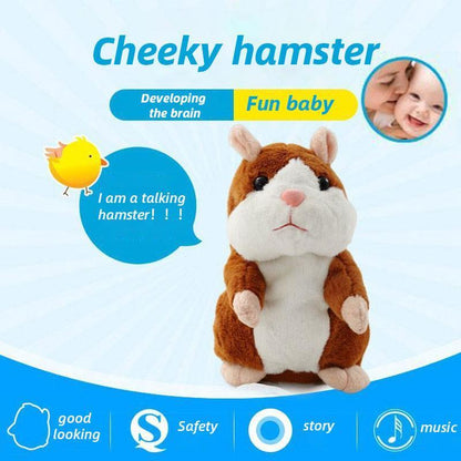 🐹 Talende hamster-kæledyr – gentager lyd & bevæger sig! 3 farver + juleversion (15 cm) ✨🎄