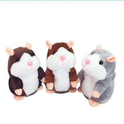 🐹 Talende hamster-kæledyr – gentager lyd & bevæger sig! 3 farver + juleversion (15 cm) ✨🎄
