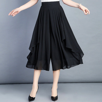 Women’s High Waist Cropped Chiffon Culottes