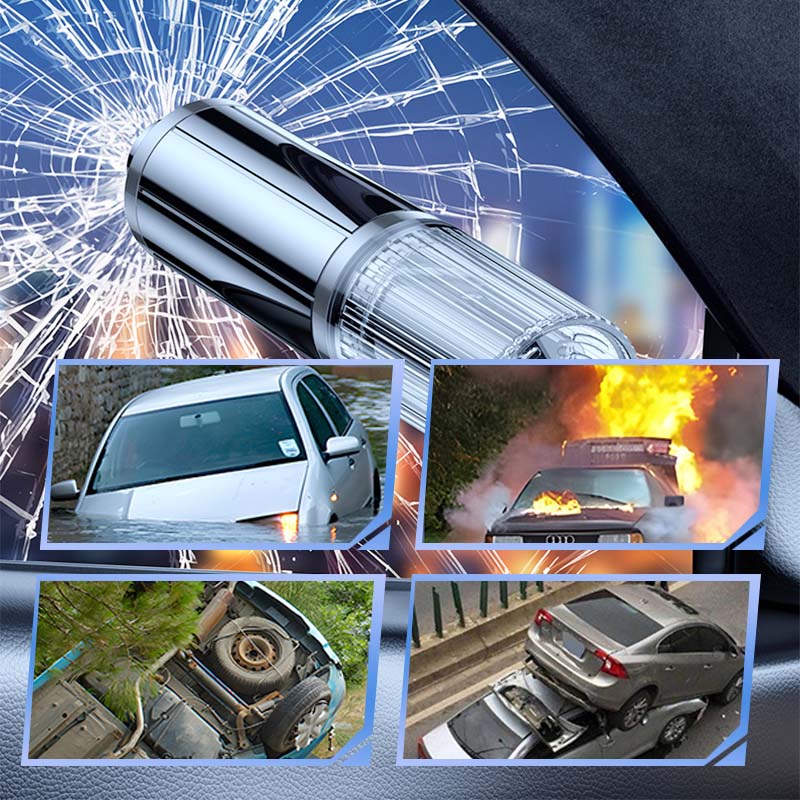 Hätätilanne-Autoikkunan-Murtaja Turvavyönleikkurilla