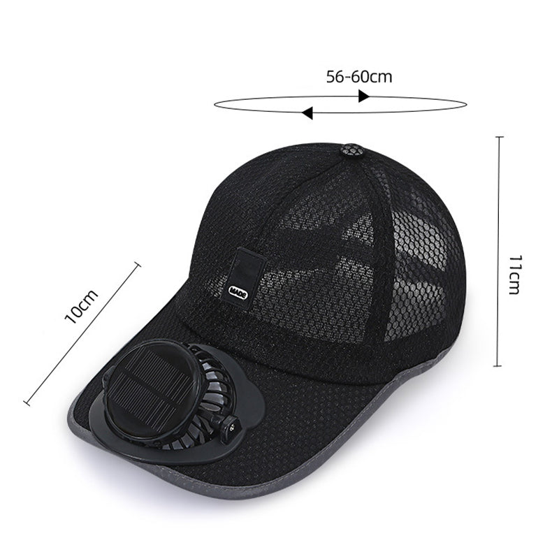 🏆BEGRÆNSET TIDSTILBUD 50% RABAT🌞🍃Åndbar baseballkasket med solcelledrevet ventilator