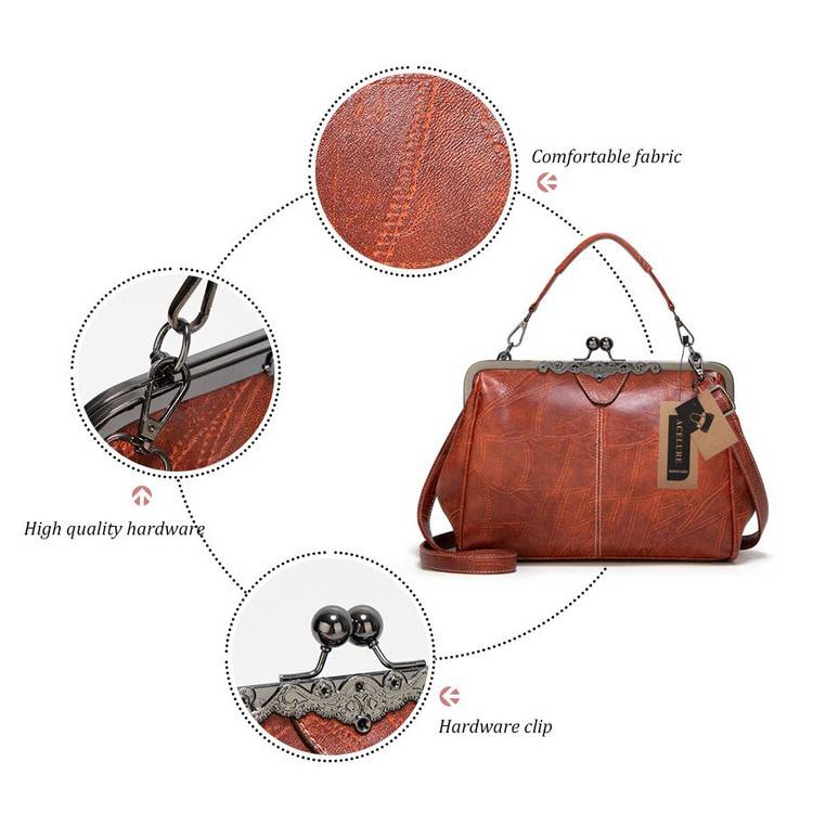 👜 2026 Ny Retro Fashion Clip Bag 👛 Kombinerer elegance og funktionalitet!