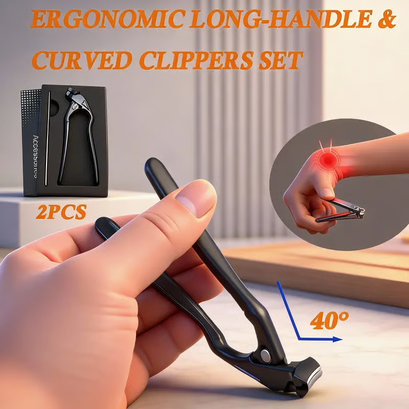 ⏳ 50% RABAT – SIDSTE DAG! 📢 Negleklipper i Rustfrit Stål med Buede Præcisionsblade – Nem til Tykke Negle & Ældre! ✂️✨