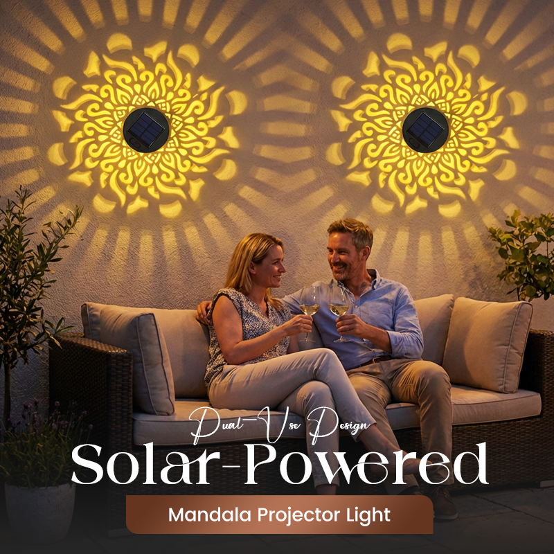 Solcelledrevet Mandala Projektor Lys