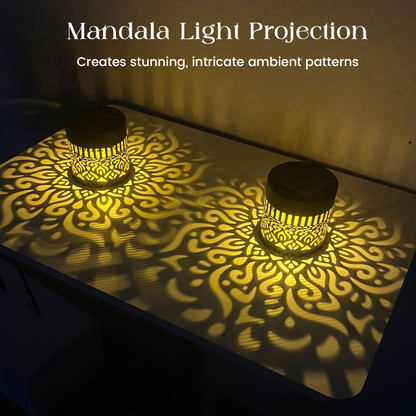 Solcelledrevet Mandala Projektor Lys