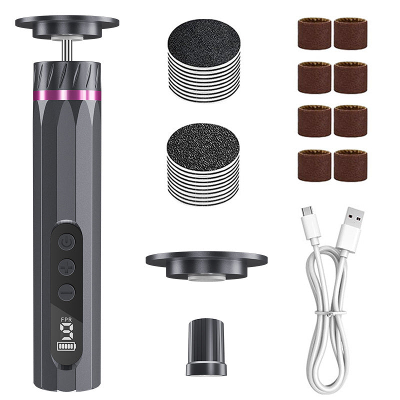 🦶🔧 Elektrisk fodfil med 9 hastigheder | LCD-display · USB-C-opladning · Hus i aluminiumslegering · Flere slibeskiver · Ergonomisk pennegreb