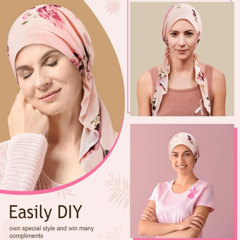 👒 BEGRÆNSET TID -50%! ✨ Forbundet tørklæde-turban med blomsterprint til kvinder – Blød, elastisk, alsidig 🌸