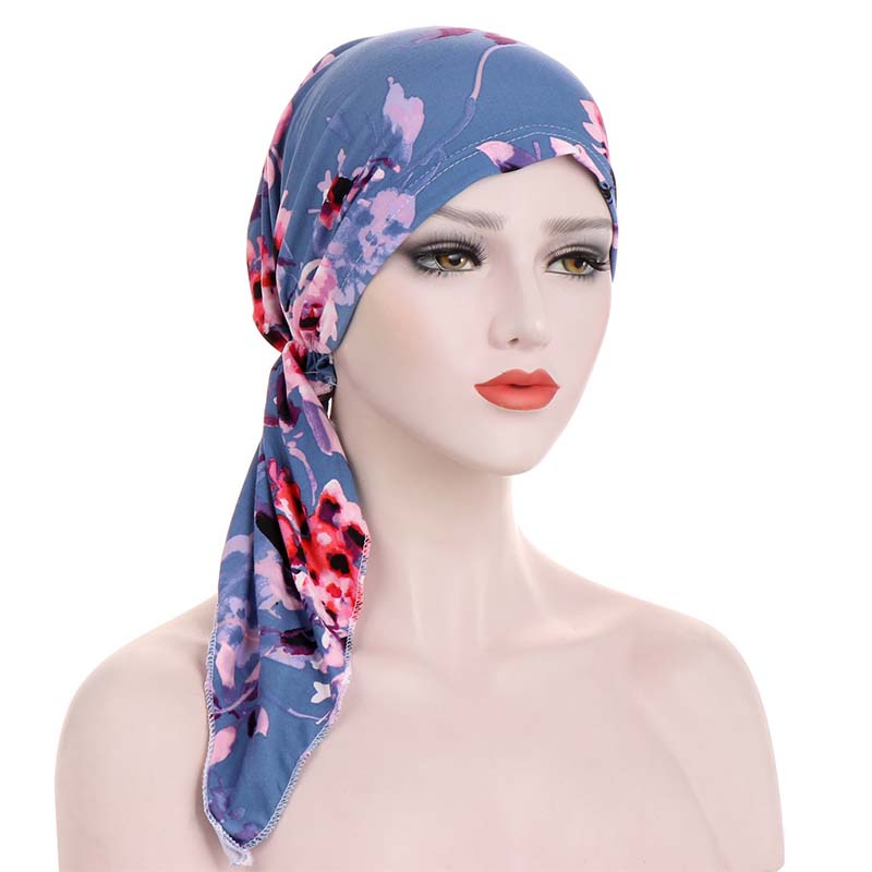 👒 BEGRÆNSET TID -50%! ✨ Forbundet tørklæde-turban med blomsterprint til kvinder – Blød, elastisk, alsidig 🌸