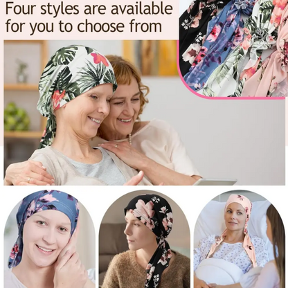 👒 BEGRÆNSET TID -50%! ✨ Forbundet tørklæde-turban med blomsterprint til kvinder – Blød, elastisk, alsidig 🌸