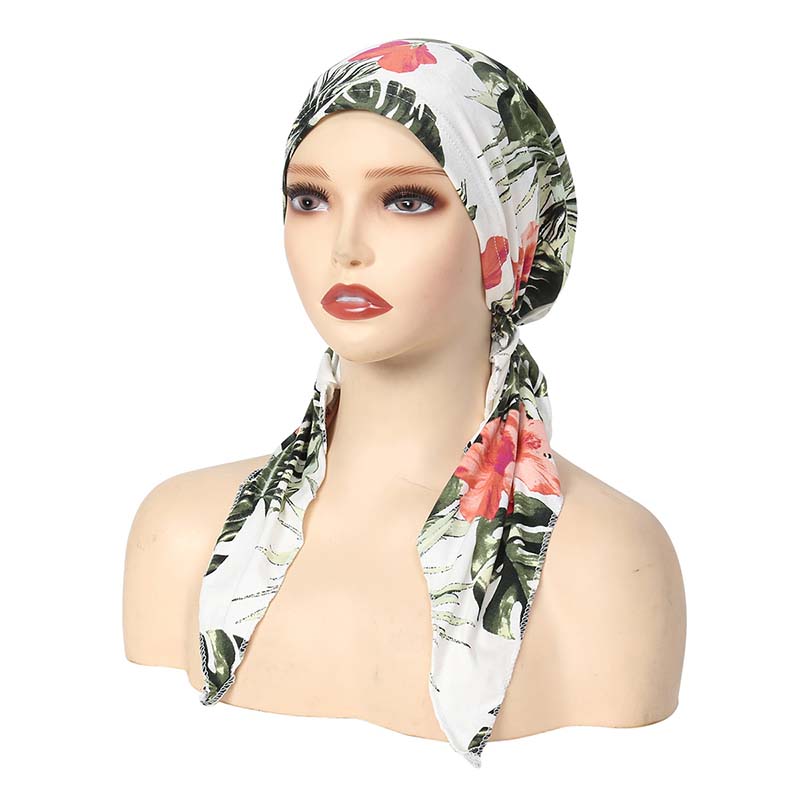 👒 BEGRÆNSET TID -50%! ✨ Forbundet tørklæde-turban med blomsterprint til kvinder – Blød, elastisk, alsidig 🌸