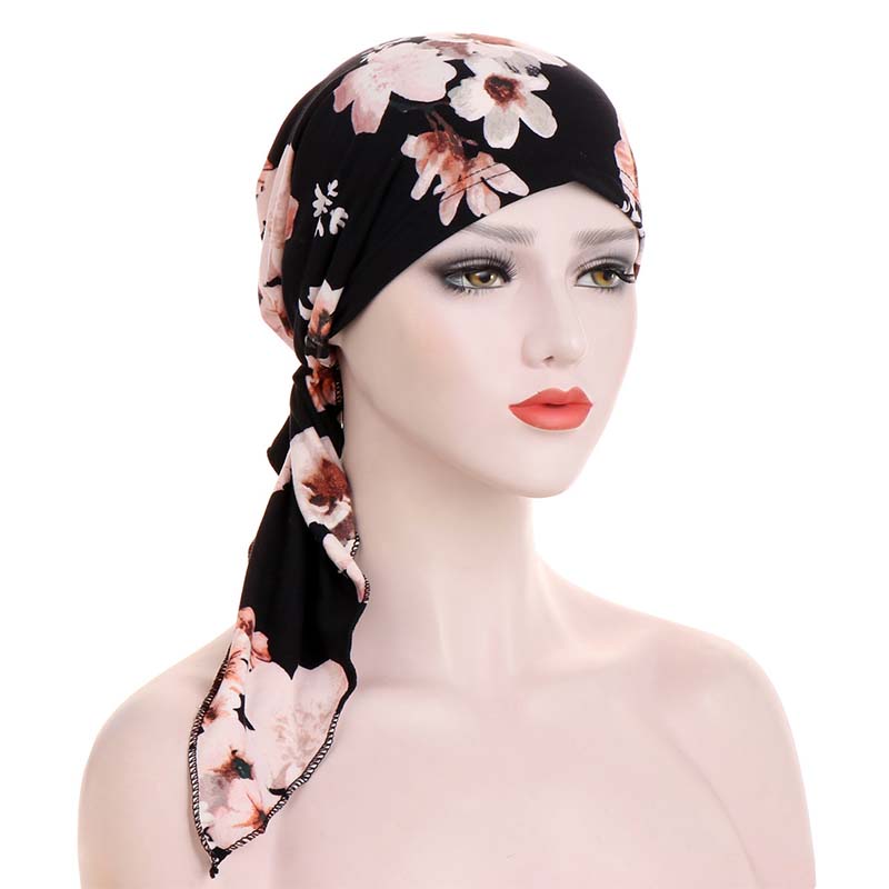 👒 BEGRÆNSET TID -50%! ✨ Forbundet tørklæde-turban med blomsterprint til kvinder – Blød, elastisk, alsidig 🌸
