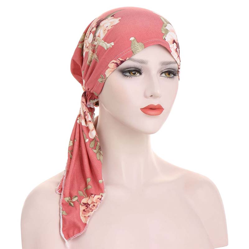 👒 BEGRÆNSET TID -50%! ✨ Forbundet tørklæde-turban med blomsterprint til kvinder – Blød, elastisk, alsidig 🌸