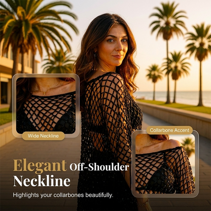 🏆 Sidste dag med særpris 99,- kr.! 💐Metallisk hæklet cover-up til sommeren – Let, flagrende & ubesværet stilfuldt sommeroutfit