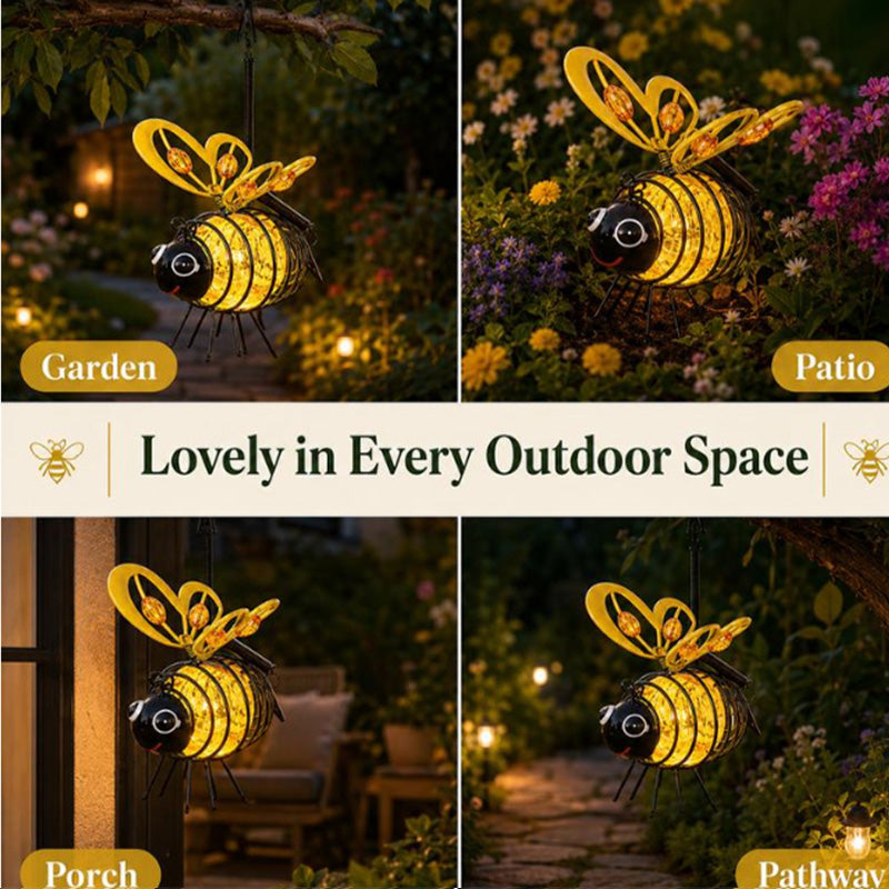🌙🍃🪴 BEGRÆNSET TID - 50% RABAT! Hængende solcelle-bielampe – varmt ravgult lys, flimmerfri, perfekt til havefester, camping eller børneværelser – spred glæde dag og nat 🌞🌜