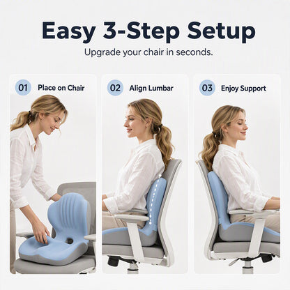 🪑 2026 Hot Sale 70% RABAT! ✨ Ergonomisk hukommelsesskum sædepude med rygstøtte – komfortabel hele dagen, perfekt til kontor, bil & hjem ✨